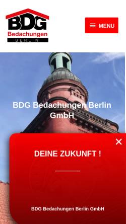 Vorschau der mobilen Webseite www.bdg-bedachungen.de, BDG Bedachung GmbH