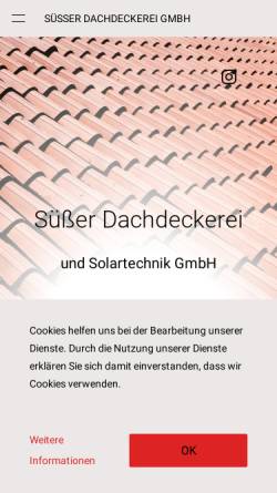 Vorschau der mobilen Webseite www.suesser-gmbh.de, Dachdeckermeister Torsten Süßer GmbH