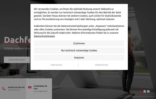 Vorschau von www.zedf.de, Zehlendorfer Dachdeckermeister Betrieb GmbH