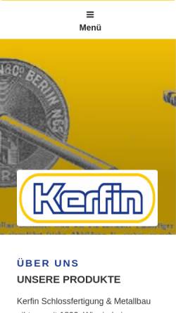 Vorschau der mobilen Webseite kerfin.de, Albert Kerfin & Co GmbH Schlösser und Türschließer
