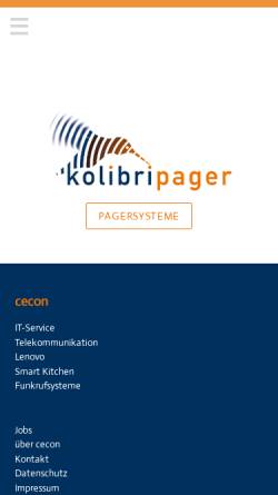 Vorschau der mobilen Webseite www.kolibripager.de, Aaron Woelffer Telekommunikation
