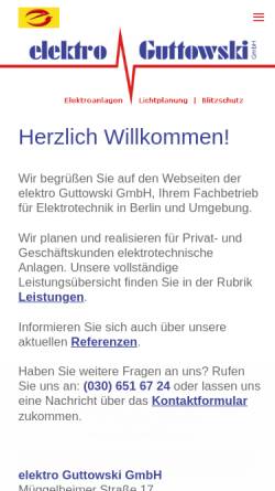 Vorschau der mobilen Webseite www.elektro-guttowski.de, Elektro Guttowski GmbH