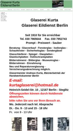 Vorschau der mobilen Webseite www.kurta-glaserei.de, Glaserei Kurta
