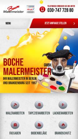 Vorschau der mobilen Webseite berlinmaler.de, Malermeister Daniel Boche