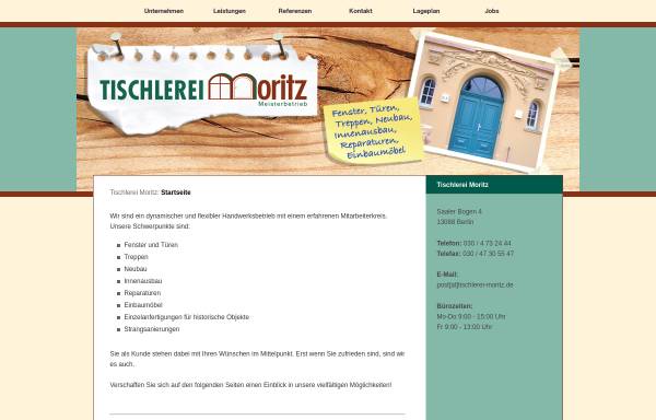Vorschau von www.tischlerei-moritz.de, Tischlerei Moritz