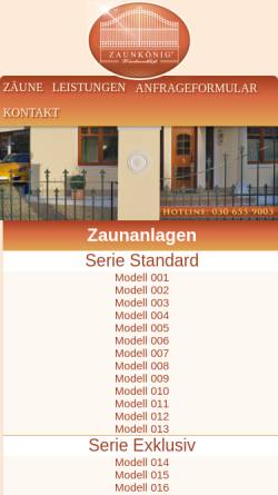 Vorschau der mobilen Webseite www.zaunkoenig-wendenschloss.de, Zaunkönig Wendenschloß
