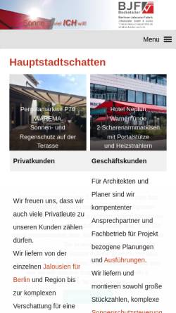Vorschau der mobilen Webseite www.bockstaller-berlin.de, Jalousien Fabrik Bockstaler GmbH & Co