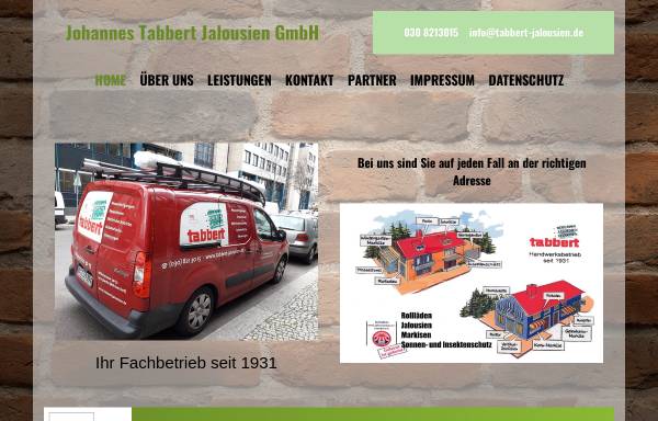 Vorschau von www.tabbert-jalousien.de, Tabbert Jalousien GmbH