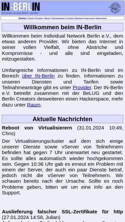 Vorschau der mobilen Webseite www.in-berlin.de, IN-Berlin im Web - Individual Network Berlin e.V.,