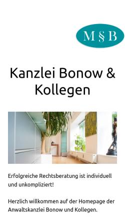 Vorschau der mobilen Webseite www.bonow-kollegen.de, Bonow & Kollegen