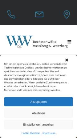 Vorschau der mobilen Webseite www.kanzlei-weitzberg.de, Dr. Weitzberg Gundula