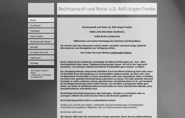 Vorschau von www.rafranke.de, Franke, Rolf Jürgen