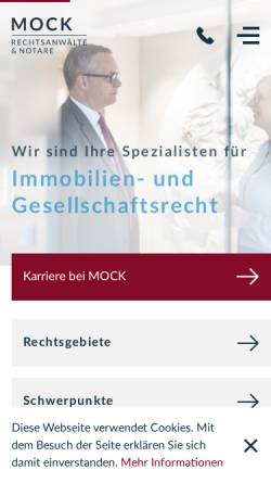 Vorschau der mobilen Webseite www.mock-rechtsanwaelte.de, Mock-Rechtsanwälte