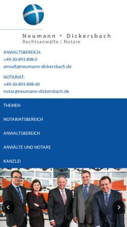 Vorschau der mobilen Webseite neumann-dickersbach.de, Neumann und Dickersbach