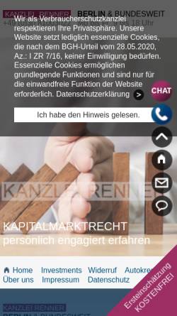 Vorschau der mobilen Webseite www.kanzlei-renner.de, Renner Ralf