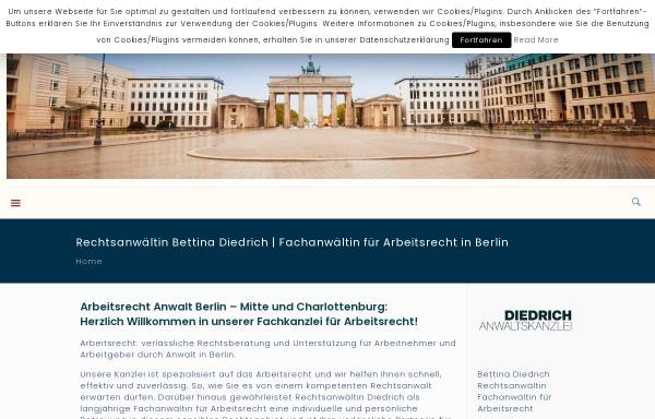 Vorschau von www.rechtsanwalt-arbeitsrecht-berlin-diedrich.de, Anwaltskanzlei Bettina Diedrich