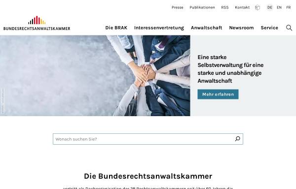 Vorschau von www.brak.de, Bundesrechtsanwaltskammer (BRAK) in Berlin