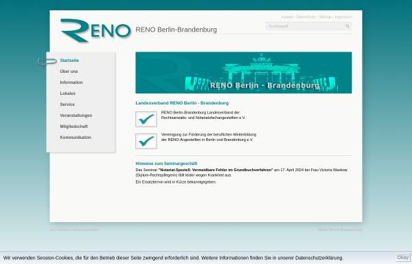 Vorschau von www.reno-berlinbrandenburg.de, Reno - Berliner Vereinigung der Rechtsanwalts- und Notariatsangestellten e.V.