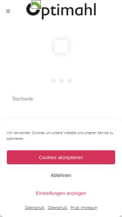 Vorschau der mobilen Webseite www.optimahl.de, Optimahl Catering GmbH
