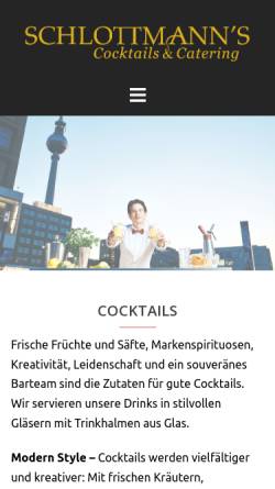Vorschau der mobilen Webseite schlottmanns-catering.de, Schlottmann`s Cocktails & Catering