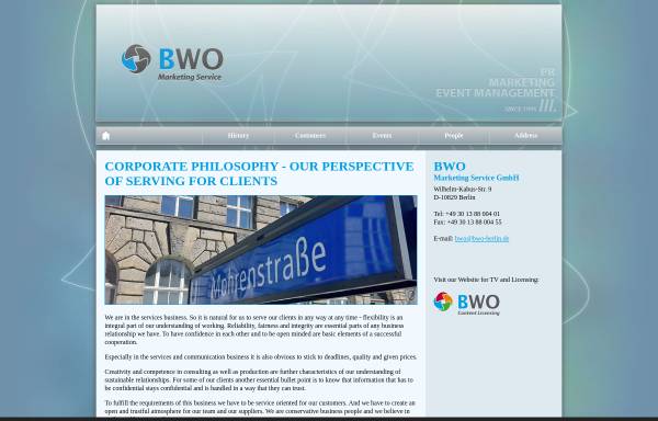 Vorschau von www.bwo-berlin.de, BWO Marketing Service GmbH