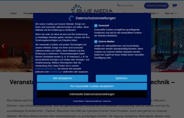 Vorschau von www.berlinbeamer.de, Blue Media Veranstaltungstechnik