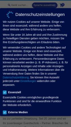 Vorschau der mobilen Webseite www.berlinbeamer.de, Blue Media Veranstaltungstechnik