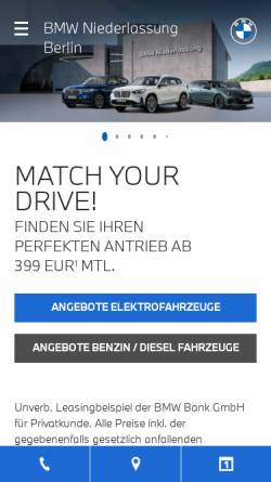Vorschau der mobilen Webseite www.bmw-berlin.de, BMW Group - Niederlassung Berlin