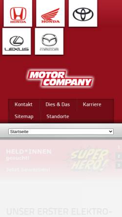 Vorschau der mobilen Webseite honda-motor-company.de, M.C.F. Mobil-Center Fahrzeugvertriebs GmbH & Co.KG