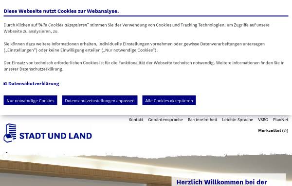 Vorschau von www.stadtundland.de, Stadt und Land Wohnbauten-Gesellschaft mbH