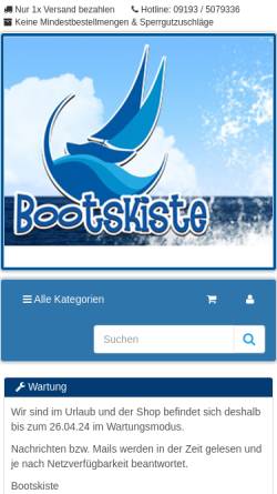 Vorschau der mobilen Webseite www.bootskiste.de, Bootskiste