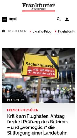 Vorschau der mobilen Webseite www.fnp.de, Frankfurter Neue Presse