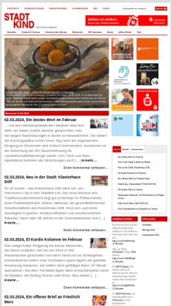 Vorschau der mobilen Webseite www.stadtkind-hannover.de, Stadtkind hannovermagazin
