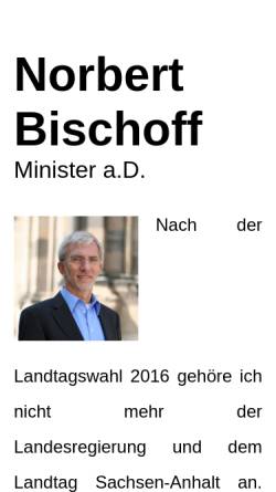 Vorschau der mobilen Webseite www.norbertbischoff.de, Bischoff, Norbert (MdL)