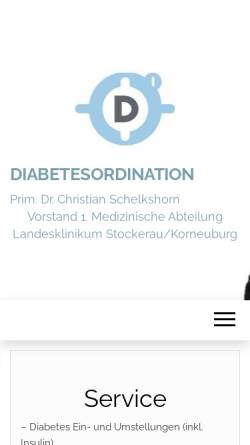 Vorschau der mobilen Webseite www.diabetologia.at, Dr. Christian Schelkshorn