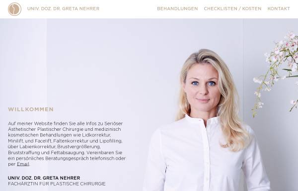 Vorschau von nehrer.com, Dr.Greta Nehrer, Fachärztin für plastische Chirurgie