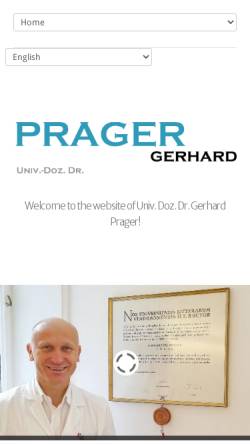 Vorschau der mobilen Webseite www.gerhardprager.eu, Ordination Univ.Doz.Dr.Gerhard Prager; Schilddrüsenchirurgie, Adipositaschirurgie