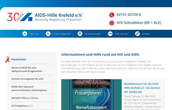 Vorschau von www.krefeld.aidshilfe.de, AIDS-Hilfe Krefeld e.V.