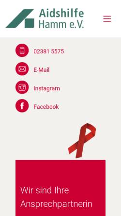 Vorschau der mobilen Webseite www.aidshilfe-hamm.de, AIDS-Hilfe Hamm e.V.