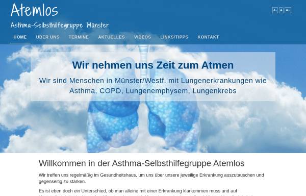 Vorschau von www.asthma-shg-atemlos.de, Asthma-Selbsthilfegruppe Atemlos