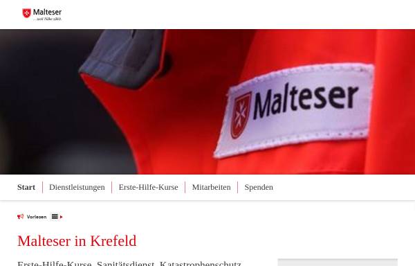 Vorschau von www.malteser-krefeld.de, Malteser Hilfsdienst e.V., Geschäftsstelle Krefeld