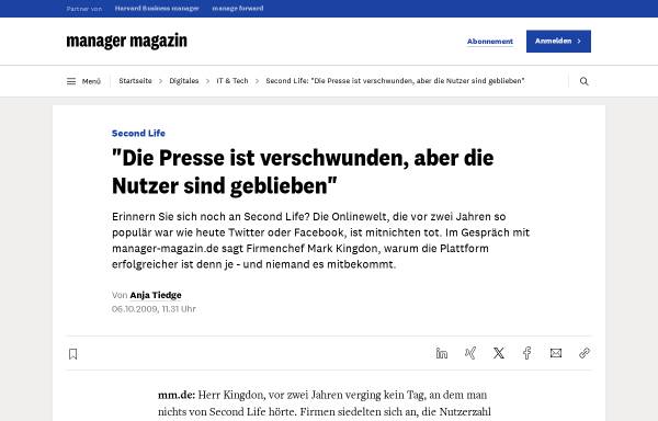 Vorschau von www.manager-magazin.de, Die Presse ist verschwunden, aber die Nutzer sind geblieben