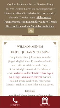 Vorschau der mobilen Webseite www.kremslehnerhotels.at, Hotel Johann Strauss