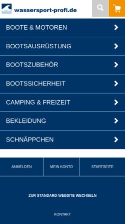 Vorschau der mobilen Webseite www.wassersport-profi.de, Wassersport-Profi