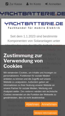 Vorschau der mobilen Webseite www.yachtbatterie.de, Die Yachtbatterie