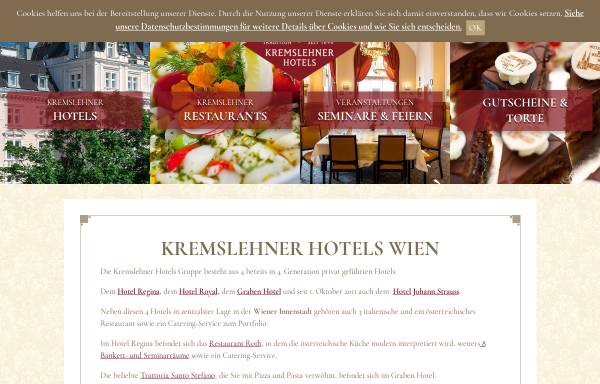 Vorschau von www.kremslehnerhotels.at, Kremslehner Hotels