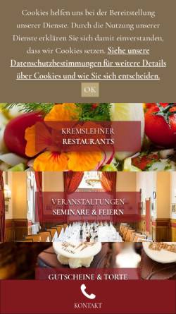 Vorschau der mobilen Webseite www.kremslehnerhotels.at, Kremslehner Hotels