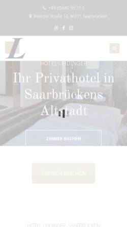 Vorschau der mobilen Webseite www.leidinger-saarbruecken.de, Hotel Leidinger