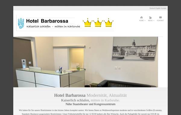 Vorschau von www.hotel-barbarossa-karlsruhe.de, Hotel Barbarossa