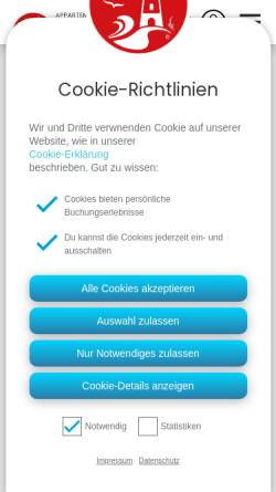 Vorschau der mobilen Webseite listinfo.de, Appartementvermittlung Clausen